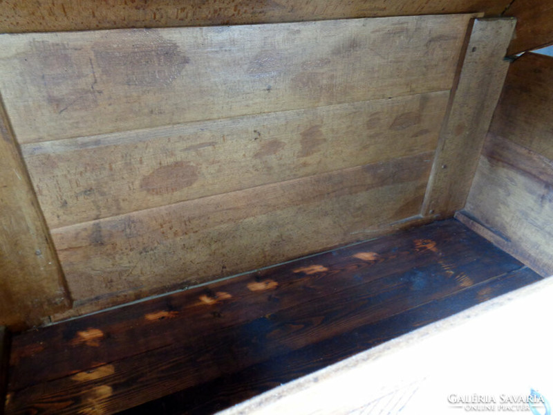 200-year-old large carved rustic chest