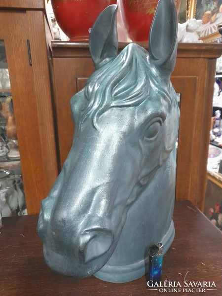 Large modern abstract ceramic horse head torso, bust sculpture. 46 Cm.