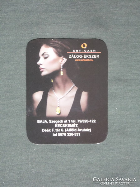 Card calendar, smaller size, art-cash pawn jewelry store, Pécs, erotic female model, 2011