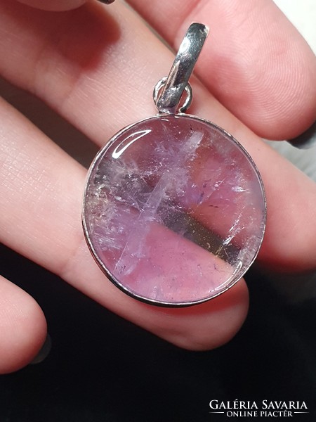 Beautiful silver pendant with a polished auralite stone from Canada