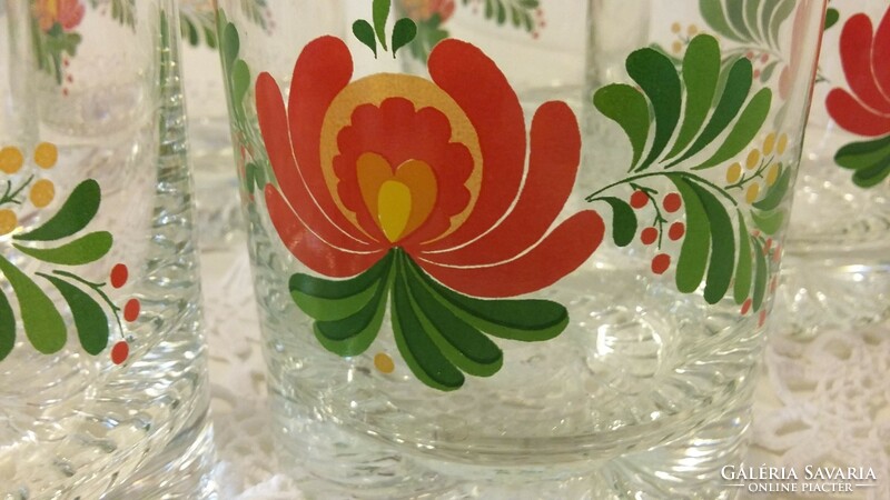 Retro festett üveg pohár