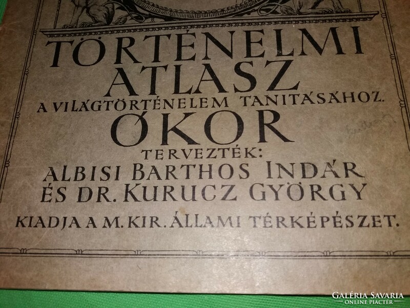 1927. BARTHOS - KURUCZ : Történelem Atlasz ÓKOR - RITKA ! képek szerint Magyar Királyi Térképészet