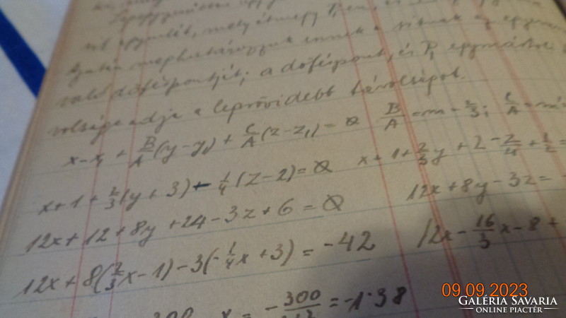 Mathematics notebook, from the past, with pearl letters, pearl numbers, exemplary!