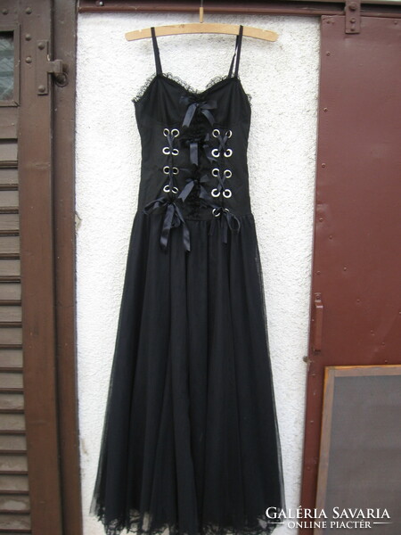 Ex treme evening black tulle dress also for Halloween