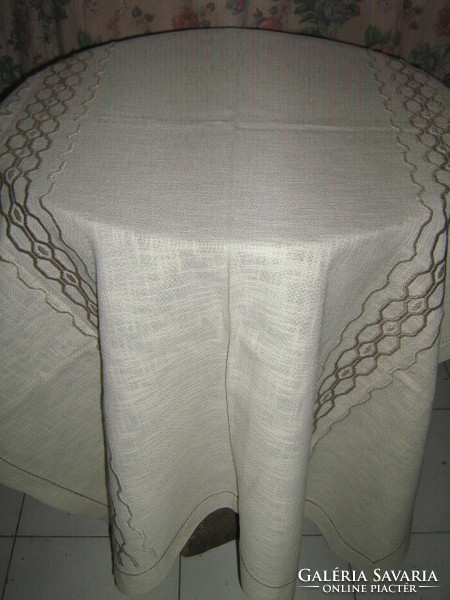 Beautiful elegant embroidered woven tablecloth