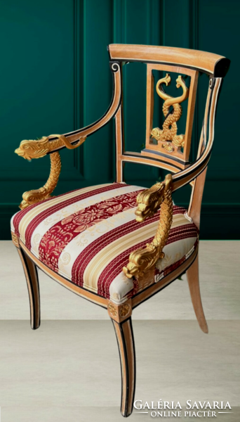 Galimberti Lino faragott aranyozott neoklasszikus luxus karosszék