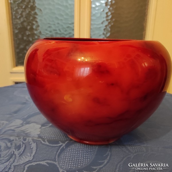 Zsolnay ox blood eosin antique pot! Beautiful colored zsolnay pottery.