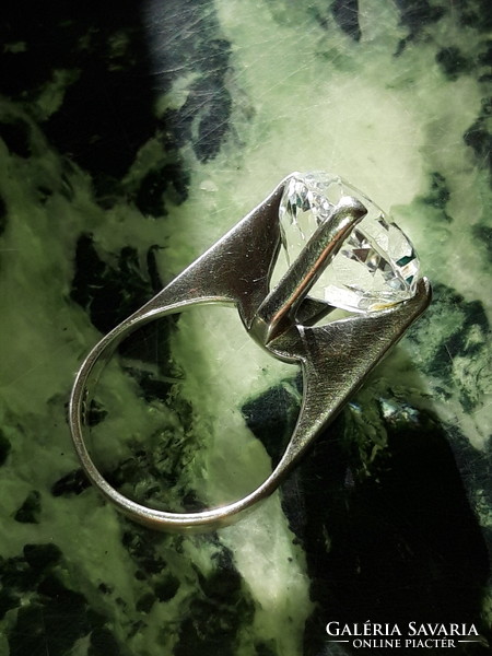 Régi Art Nouveau zafír köves ezüst gyűrű - 54-55- ös méret