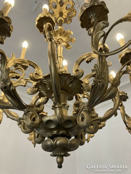 Gilded baroque wooden chandelier
