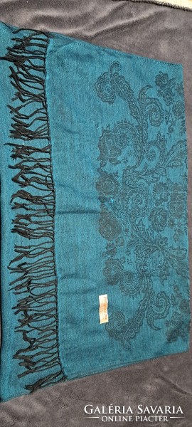 Turquoise pashmina women's scarf, stole (l4216)