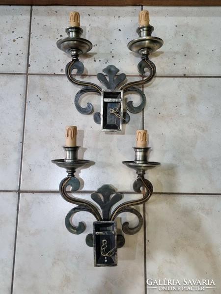 2pcs 2-pronged silver-plated wall lever