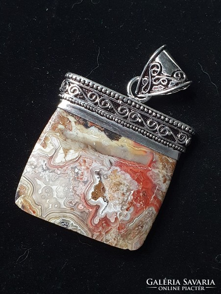 Beautiful silver pendant with ocean jasper