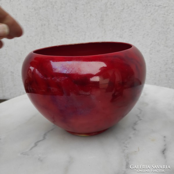 Zsolnay ox blood eosin antique pot! Beautiful colored zsolnay pottery.