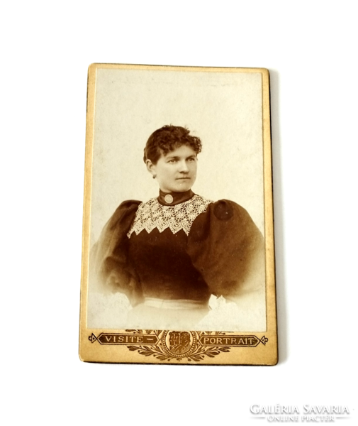 Antik külföldi CDV/vizitkártya/kemény hátú fotó női portré 1800 évek vége