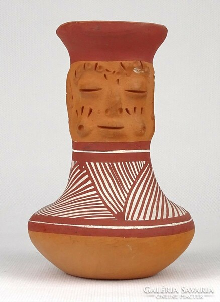 Venezuelan ceramic vase with human head marked 1P120 12.5 Cm