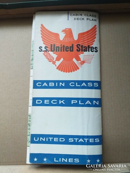 United States Line - SS United States -Cabin Class Deck Plans - 1957