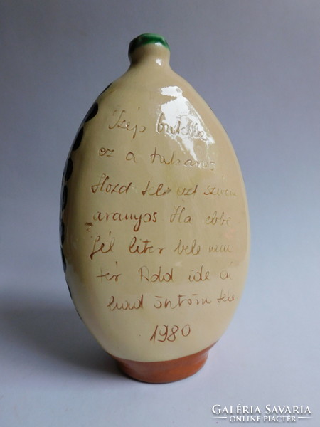 Karcagi népies butella felirattal, 1980