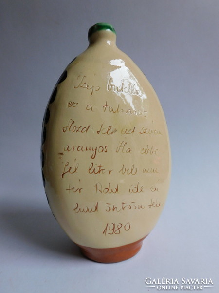 Karcagi folk bottle with inscription, 1980