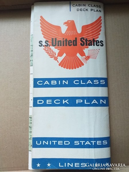 United States Line - SS United States -Cabin Class Deck Plans - 1957