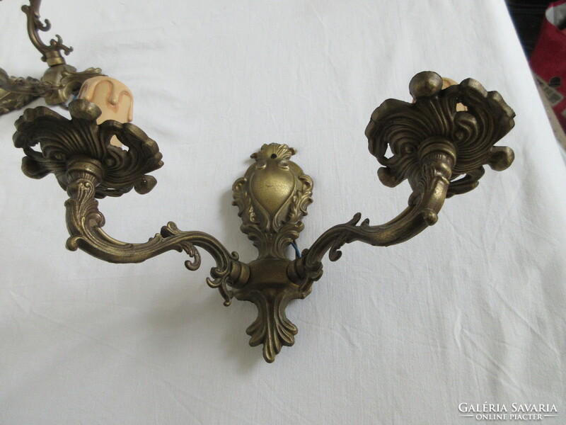 2 Pcs, old, decorative, 2-pronged brass wall lever. Negotiable!