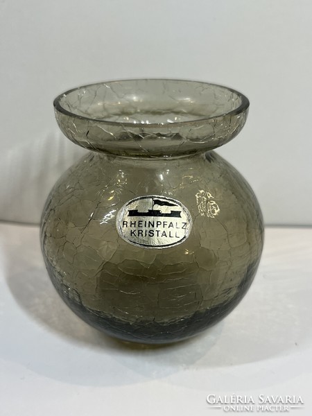 A smoky, cracked crystal vase from Rheinpfalz