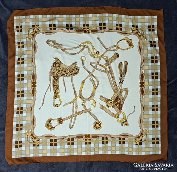 Women's scarf with equestrian equipment (l4195)