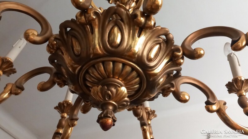 Gilded baroque carved chandelier