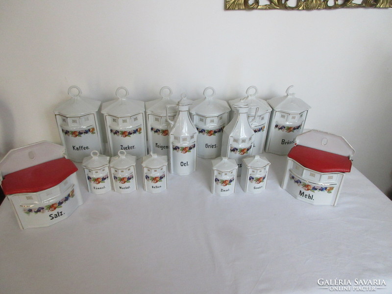 Old, 15-piece marked spice holder set. Negotiable!