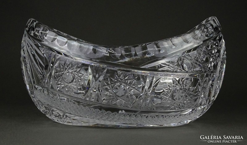1P195 oval shaped crystal centerpiece serving bowl 20 cm
