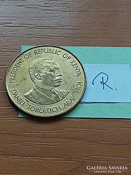 Kenya 10 cents 1987 daniel toroitich arap moi, nickel-brass #r
