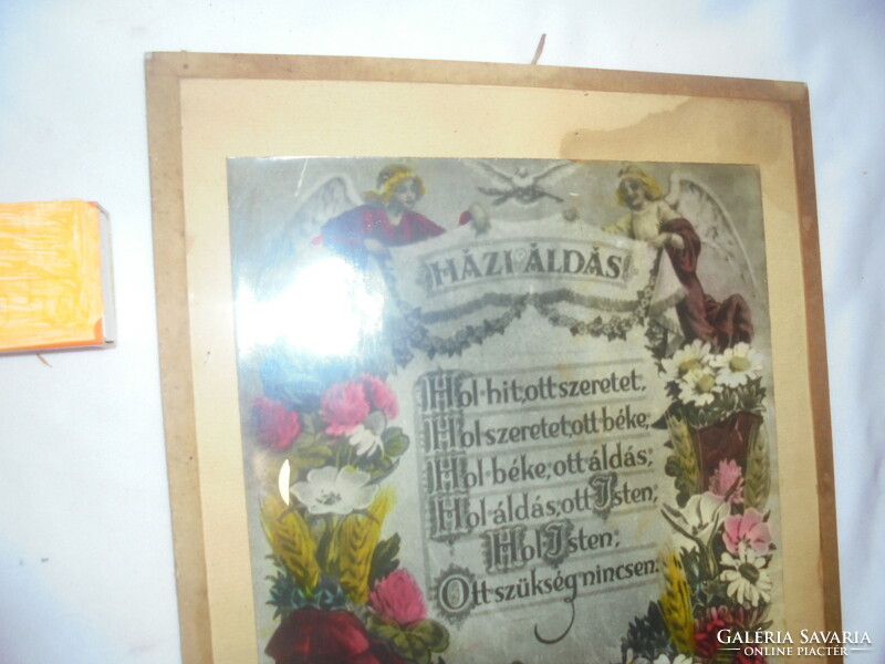 Home blessing - old wall picture under glass