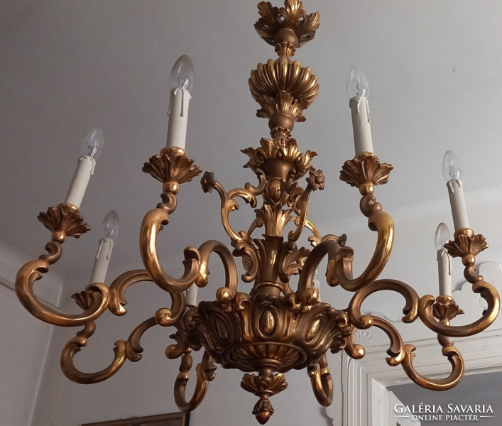 Gilded baroque carved chandelier