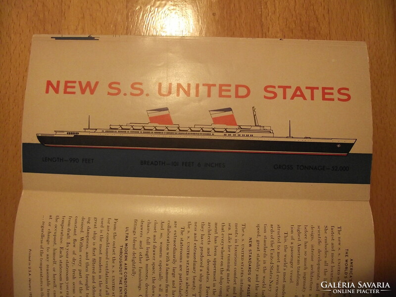 United States Line - SS United States -Cabin Class Deck Plans - 1957