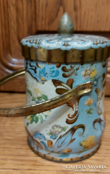 Antique English candy tin metal box for collection