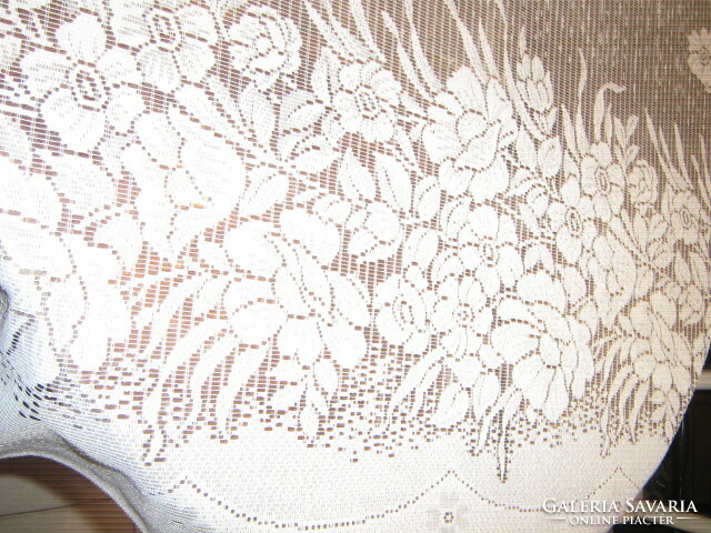 Beautiful vintage floral snow white filigree curtain