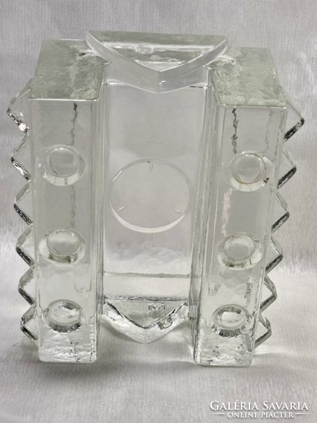Original Walther Glass vastag üveg nehéz mècsestartó. Gyűjteményi db