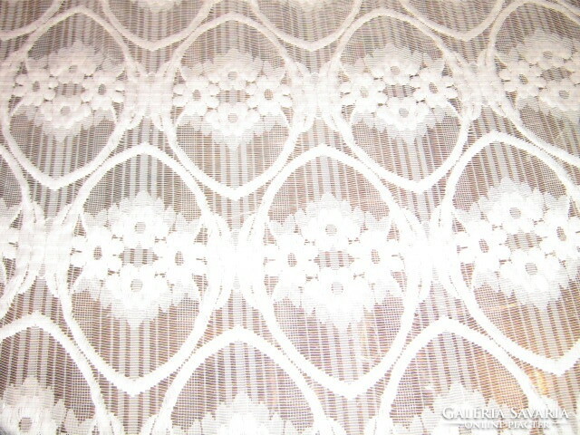 Fabulous vintage style fabric richly embroidered white huge curtain
