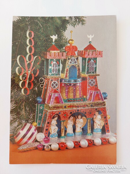 Régi karácsonyi képeslap 1989 levelezőlap