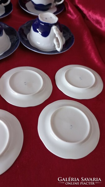 Pompadour basic glaze coffee set for 6 people + 1 saucer + 7 coasters/nut serving plate