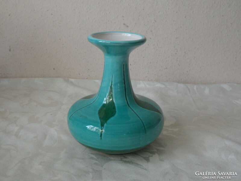 Retro turquoise ceramic vase