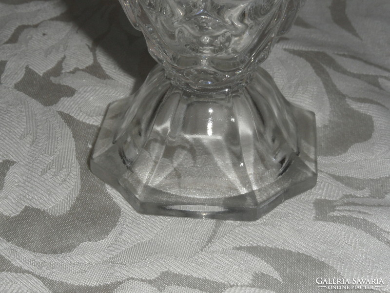Molded glass pedestal vase