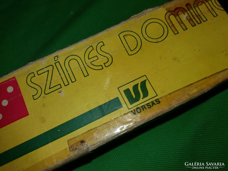 1970- s évek Magyar kisipari játék SZÍNES DOMINO dobozával állapot a képek szerint