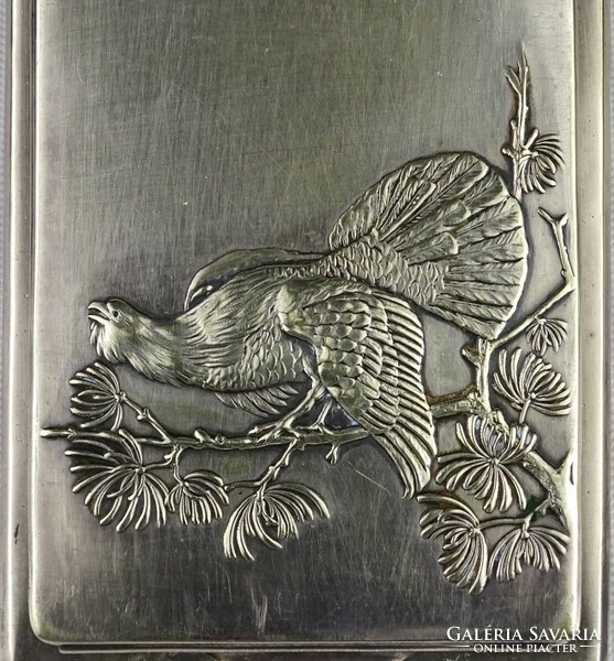 1P207 old silver plated golden pheasant hunter notebook notepad holder desk accessory