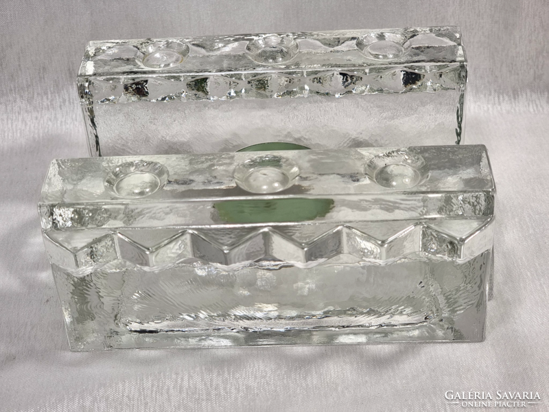 Original walther glass thick glass heavy match holder. Collection item