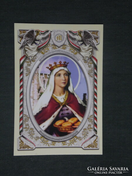 Kártyanaptár, vallás, ünnepek, Jézus, Szent Erzsébet,grafikai rajzos, 2019