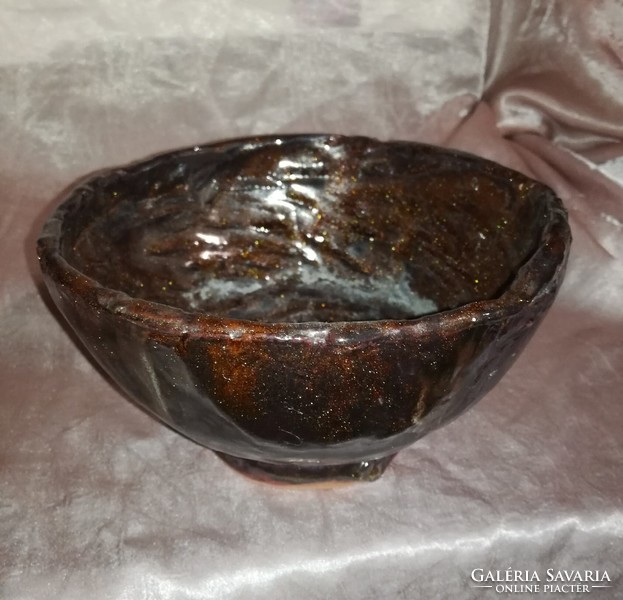 Glazed earthenware flower pot