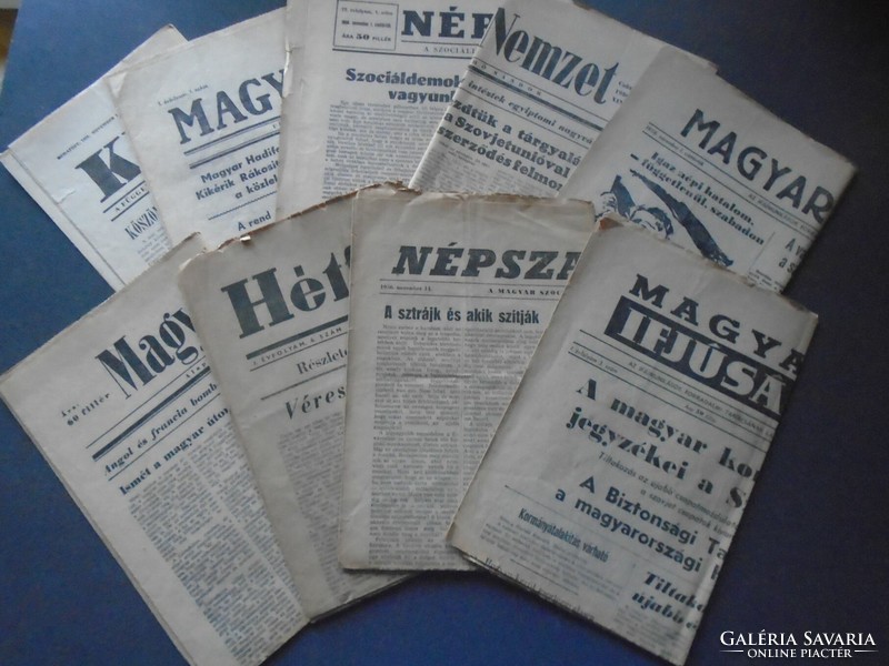 Za460 nine revolutionary newspapers from 1956. Dated November 1, 1959