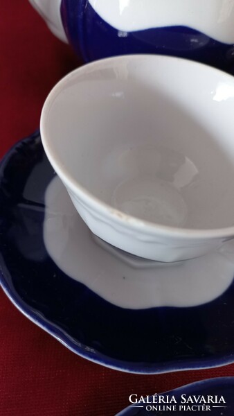 Pompadour alapmázas kávés készlet 6 személyes + 1 csészealj + 7 db poháralátét/mogyorókínáló tányér
