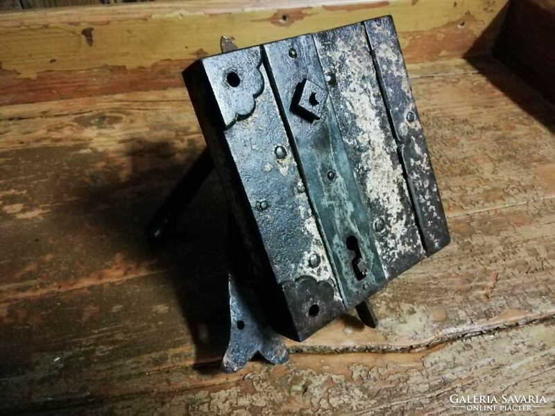 Forged lock, end of 19th century press house, outbuilding or industrial property lock, without key