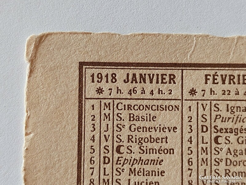 Régi képeslap naptár 1918 rózsák